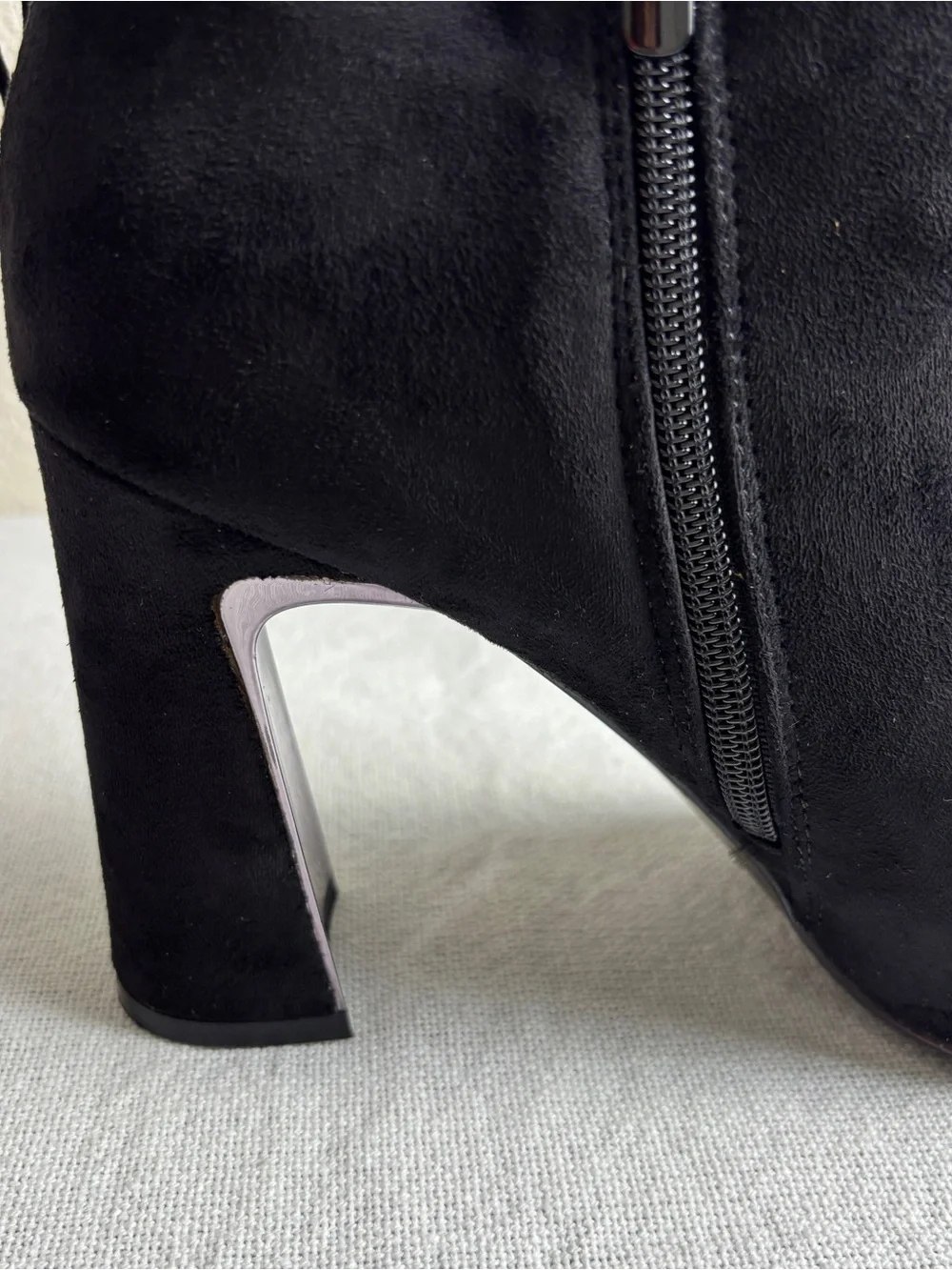 Impo Othella Black Suede Mid-Calf Boots Silver-toned Metallic Block Heel Size9.5